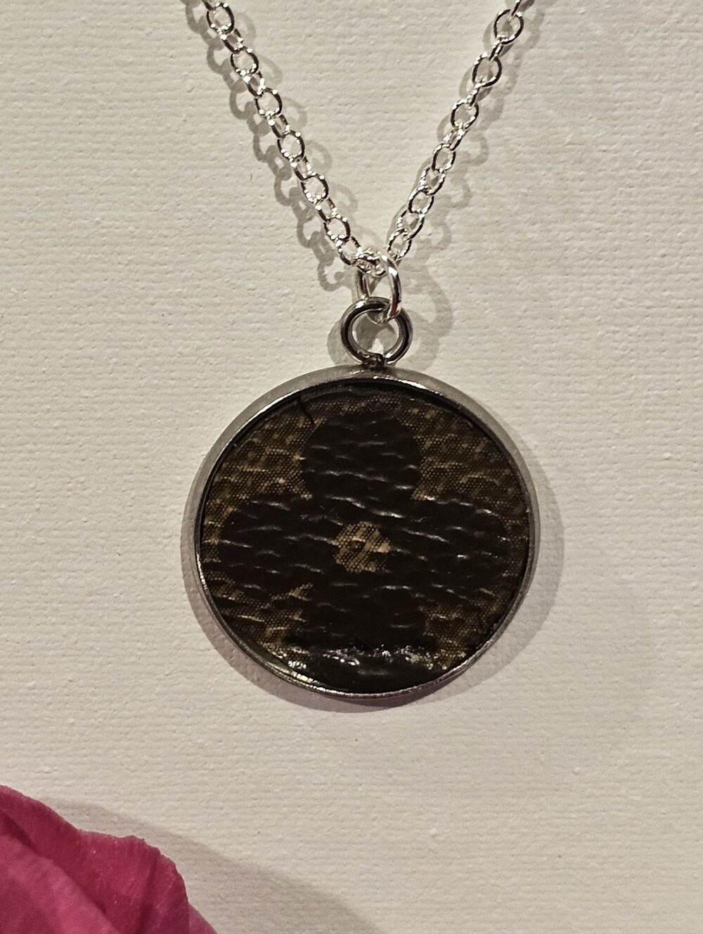 Louis Vuitton Piece in Pendant on 24" Silver Plated Necklace